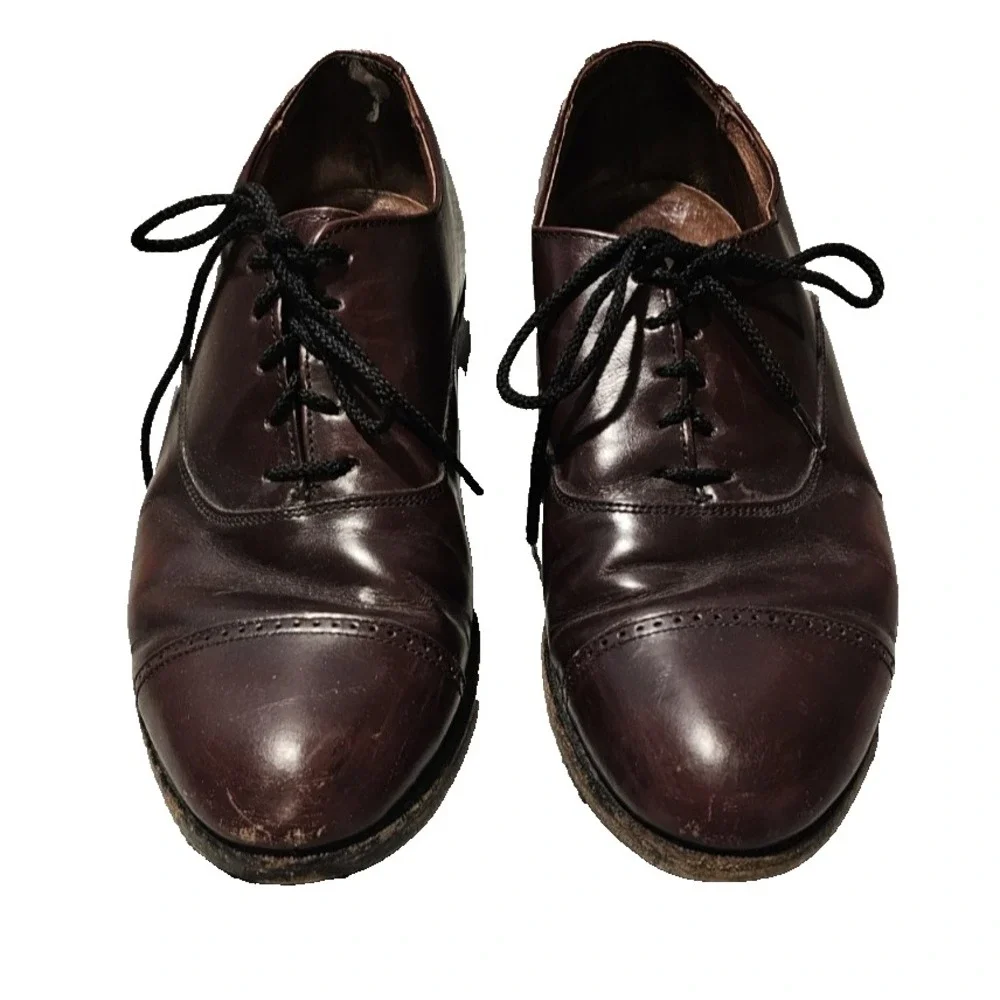 Bostonian Impression Men's Size 10 X Blood Red Dress Cap Toe Shoes Some Scuffs